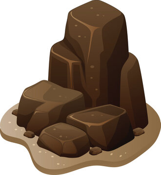 rock formation on a sandy base