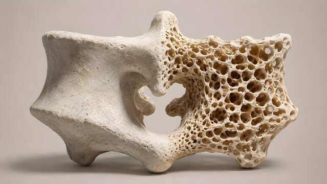 Single Porous Human Vertebra Bone Showing Microstructure and Anatomy