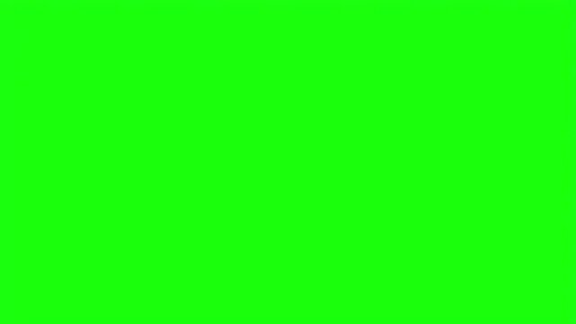 Black hello text with exclamation mark in vintage typewriter font isolated on green screen.