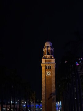 Former Kowloon-Canton Railway Clock Tower at Victoria Harbour, Hong Kong
