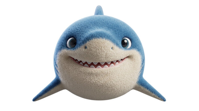 Friendly blue shark 3d cartoon