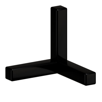 3D Glossy Black Abstract Geometric Corner Shape Isolated