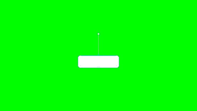 A professional 4K animated callout UI panel without text, featuring a clean white tech design oriented from the top down. Rendered on a pure chroma key green background.
