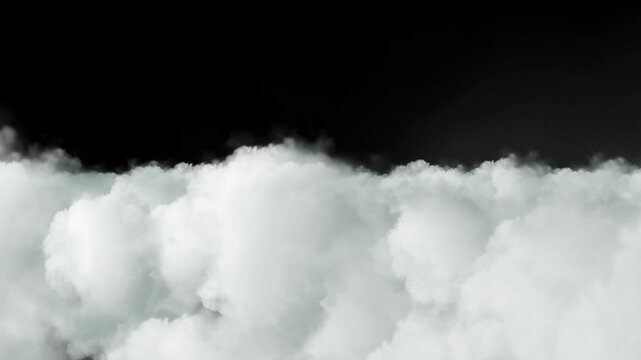 Looping white cloud layer aerial view motion video with alpha channel for video overlay and composite design.