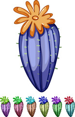 Obraz premium nature cactus cartoon. desert succulent, cacti graphic, collection summer nature cactus sign colorful illustration