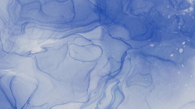 blue abstract liquid alcohol ink painting texture watercolor fluid animation seamless movement 4k hd for loading waiting background