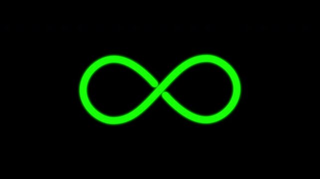 infinity green neon looping animated icon infinity neon icon animated 4k