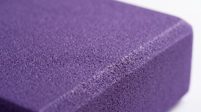 Close-Up Macro Texture View of Beveled Edge on Purple Foam Yoga Block