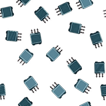 pattern phase electrical transformer cartoon. frequency impedance, load tap, cooling oil phase electrical transformer sign vector