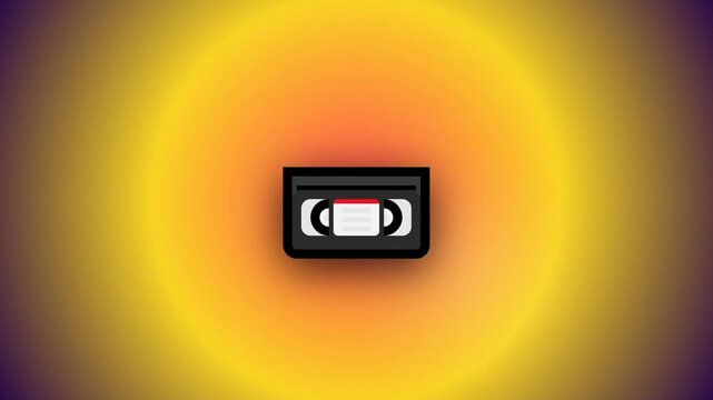 Retro VHS cassette on vibrant gradient background
