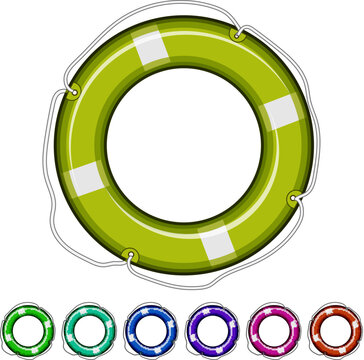 pool lifebuoy cartoon. float lifeboat, preserver water, swim sos pool lifebuoy sign colorful illustration