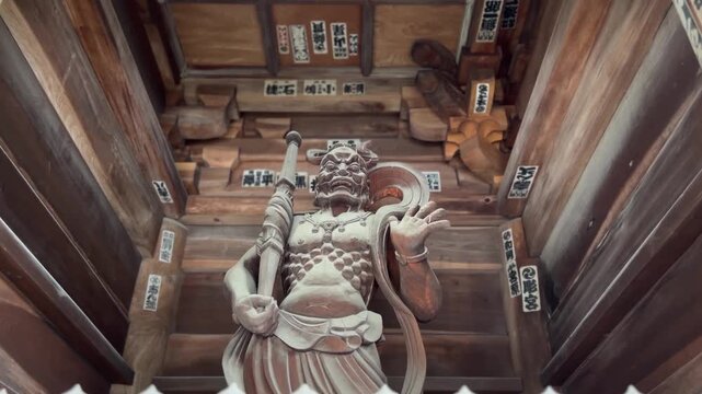 Japanese Buddhist Temple Gates Fierce Guardians Nio