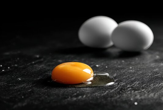 Selective color image of a vibrant orange fruit with two blurred white spheres in the background