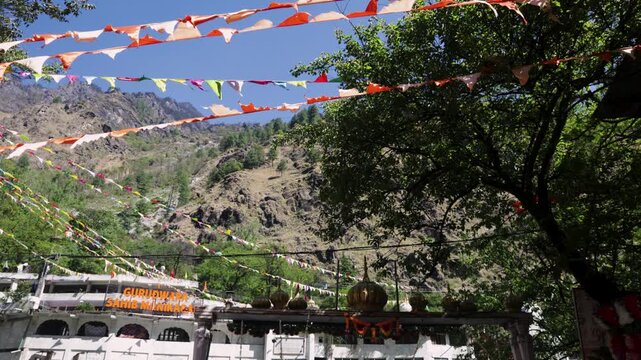 Gurudwara Manikaran Sahib Temple Complex in the Parvati Valley entrance view