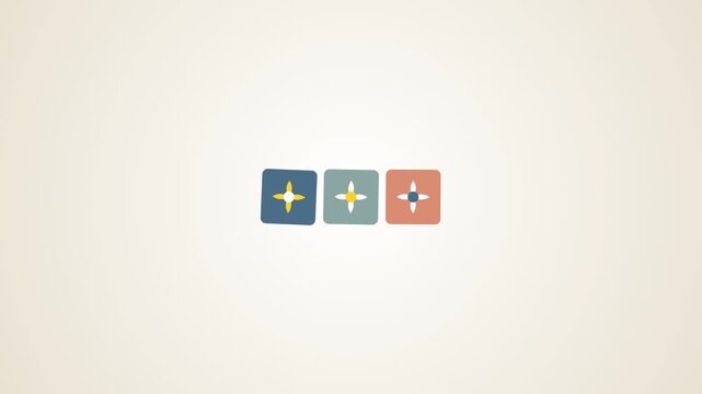 Minimalist geometric icons with plus signs on colored backgrounds