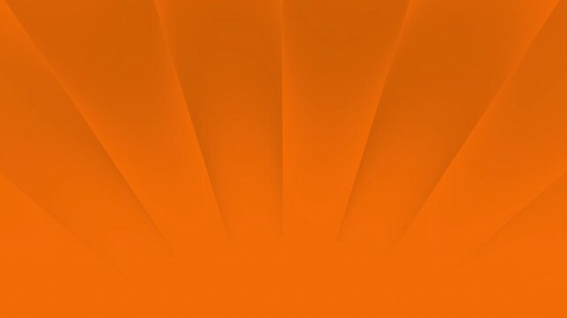 Orange background with radiating stripes and shadows creating a dynamic sunburst effect pattern. Ideal for digital designs and abstract backgrounds.