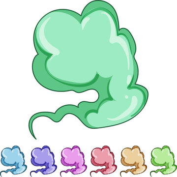 dirty smell fart cartoon. stink unpleasant, aroma y, nose person dirty smell fart sign colorful illustration