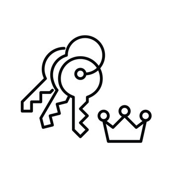 Premium property access, exclusive key service, vip private access. Pixel perfect, editable stroke vector icon