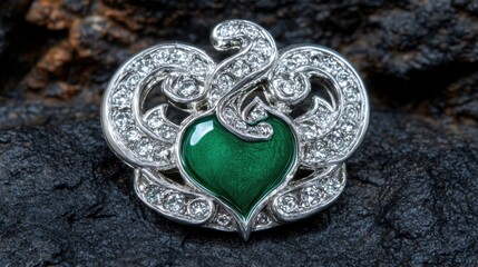 Obraz premium Slytherin House Crest in Polished Silver and Emerald