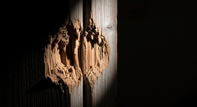 Splintered Wooden Door Jamb Texture Detail