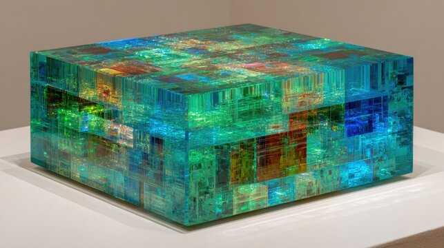 Stacked Translucent Geometric Layers Revealing Intriguing Abstract Art