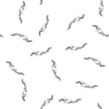 seamless pattern broken chain hand drawn vector. link freedom, steel metal, separation connection, iron power, dividing strength, disconnect, weakness broken chain sketch. isolated color illustration