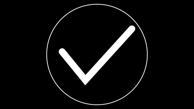 Abstract check mark icon in circle Checkmark icon Animation Tick Symbol For Success Approval Correct Sign  approved tick mark, verified symbol, yes icon, check mark flat style