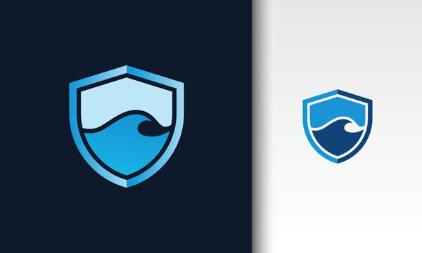 Shield with Wave Logo