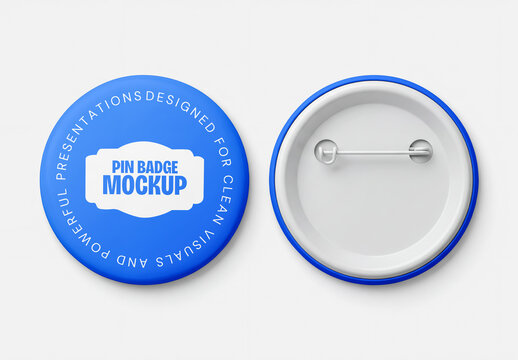Round Pin Badge Mockup Front and Back View