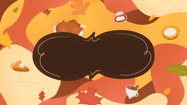 Animated autumn background with falling leaves