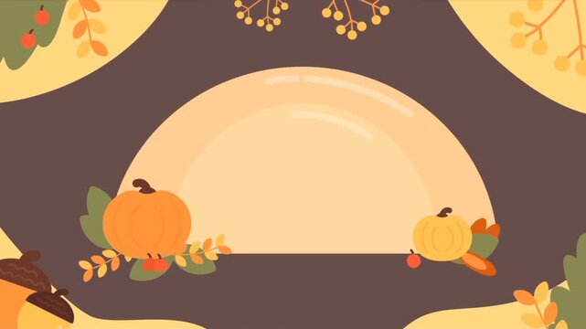 Animated autumn holiday food and seasonal harvest graphic elements set