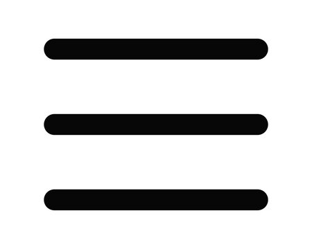 Hamburger menu icon, three horizontal lines symbol for website navigation and mobile application interface, simple flat vector graphic design element isolated on transparent background