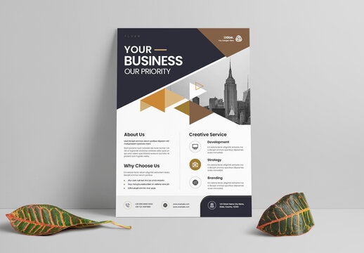 Minimal Abstract Triangle Business Flyer Design