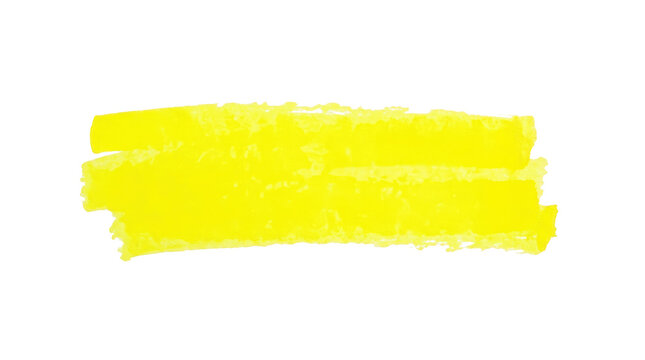 Yellow highlighter stroke isolated on transparent background