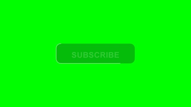 Subscribe button animation on chromakey screen for media editing