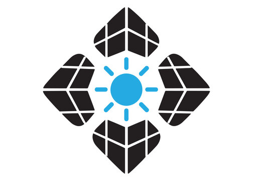 Abstract solar panel energy icon design with renewable energy
