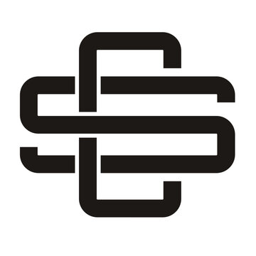 Initial SC letter, monogram logo design vector.