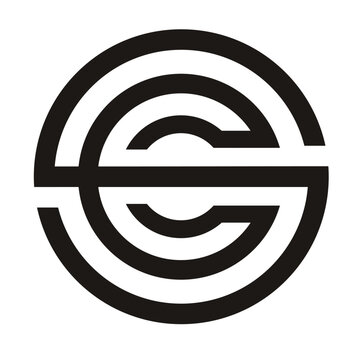 Initial SC letter, monogram logo design vector.