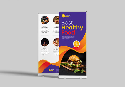 Food Menu Rollup Banner Template