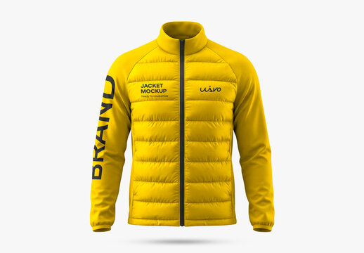 Yellow Puffer Jacket Mockup