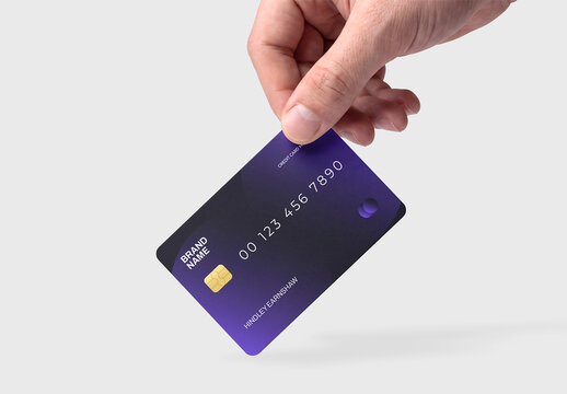Credit Card Mockup Held by Hand