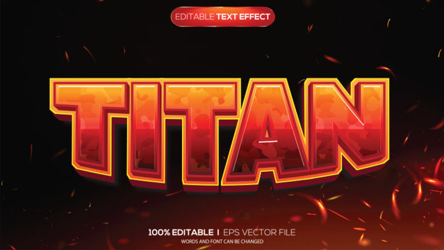 3d text effect titan theme