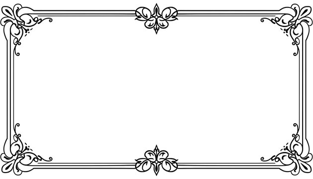 Royal Baroque Style Decorative Line Border Frame Vector for Certificate Design