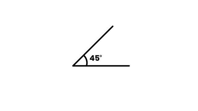 90 degree right angle icon measurement animation isolated on white background