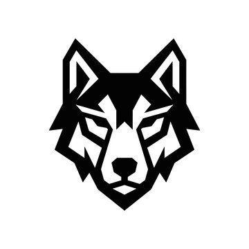 Geometric Wolf Head Logo Design Modern Minimalist Stylized Animal Mascot Icon Vector