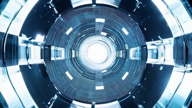 A Captivating Journey Through a Futuristic Tunnel: Exploring the Depths of Advanced Technology and Design in a Hypnotic Circular Perspective