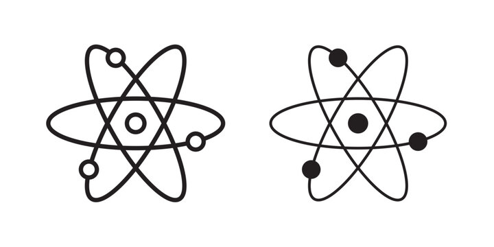 React icon flat outline in black