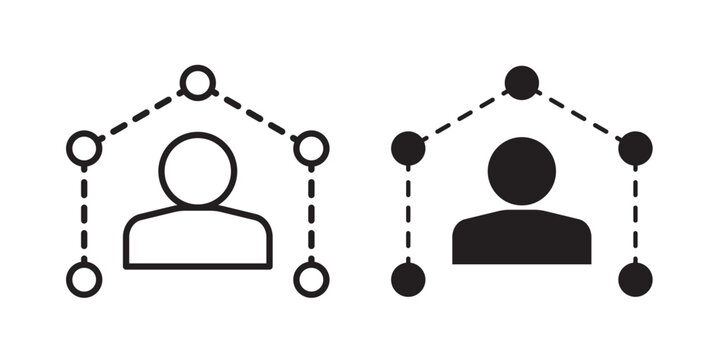 Skills set icon flat outline in black
