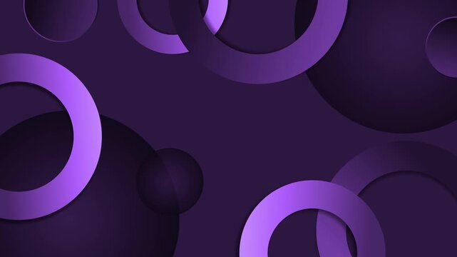 Abstract dark background with overlapping gradient rings and circles animation, modern minimal composition