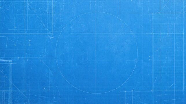 Blueprint background with geometric lines and circle design